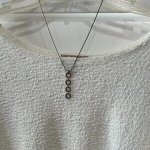 NY & Co Silver Necklace with circles pendant 18 1/2"